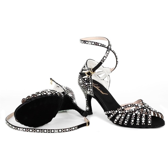 Dazzling Black Rhinestone Heels - Picture 6 of 6